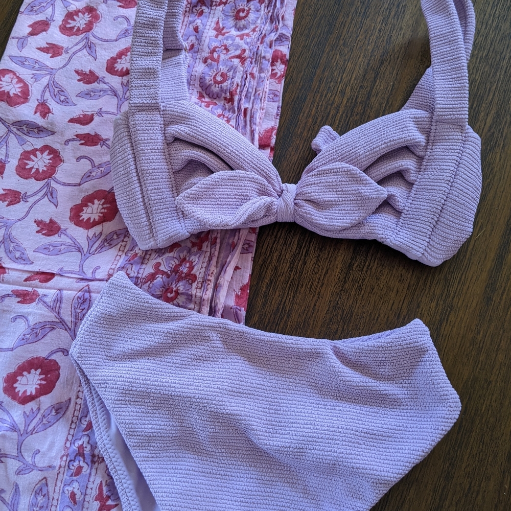 Montce Lilac Textured Bikini Set